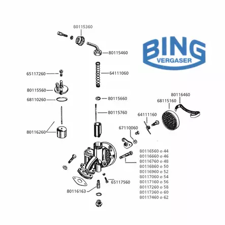 Bing gasregulator nåle låseskrue - Fjelddele - 302-80115660 - 1