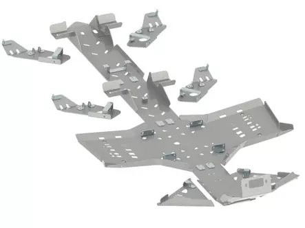 CanAm G2 Outlander 6x6: (2017-2018) Bundbeskyttelsessæt, aluminium - Aluminium bundbeskyttelse til ATV - 0221100 - 1