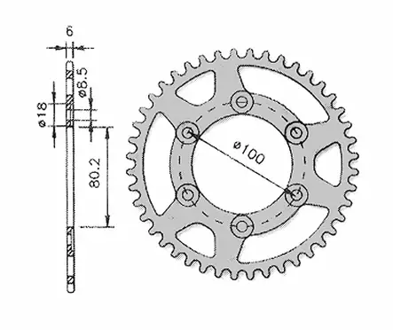 Forte Bagkugle, 48 tænder (420), Ø80mm, Rieju RR, Spike - Scooter Baghjul - 27-73840 - 1