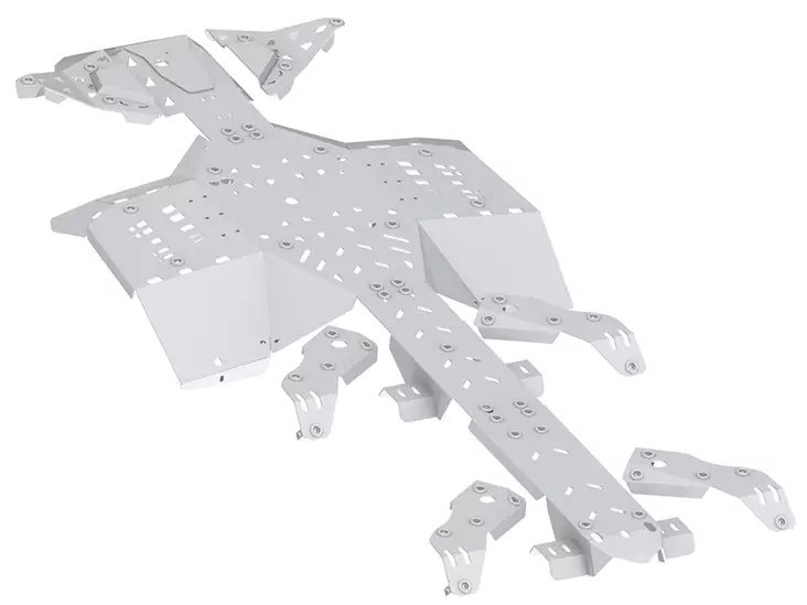 CanAm G2 Outlander 6x6 MAX bundbeskyttelsessæt, aluminium: (2019+) - Aluminium bundbeskyttelse til ATV - 0225100 - 1