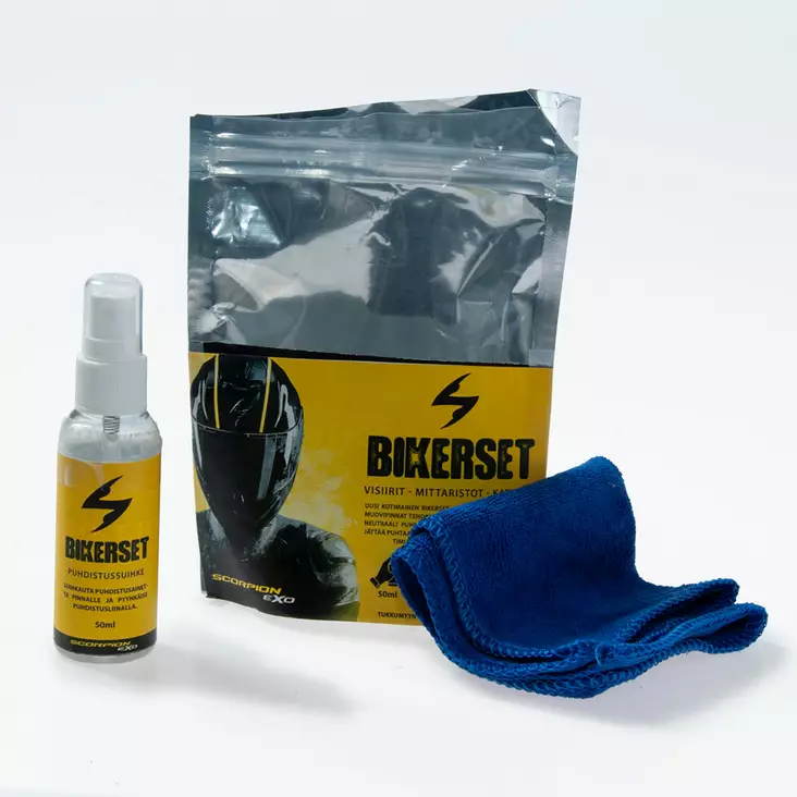Visirens rengøringssæt Scorpion Bikerset - Plejemidler til køretøjsudstyr - 649-4005-050 - 1