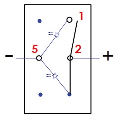 Afbryder ON-OFF med dobbelt LED - Bådisolatorer - M14-298-01 - 2