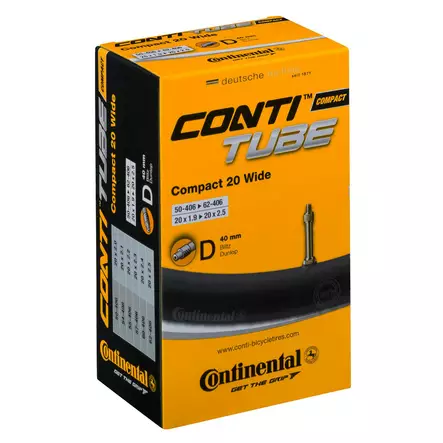 Inderslange CONTINENTAL Compact 20" Wide 50/62-406, hurtigventil 40 - Cykelslanger - 0181281 - 2