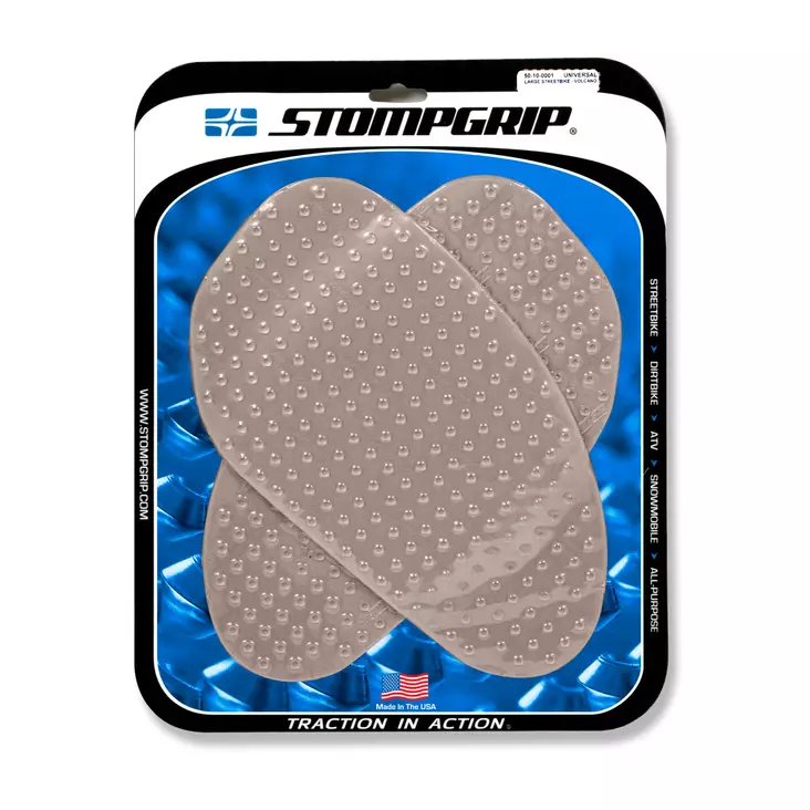 Stompgrip Universal Large Street Bike Tank Grips - Volcano: Clear - Motorcykel tankbeskyttere - 296-5010-0001 - 2