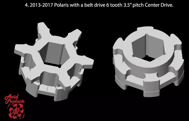 Avid Trækhjul sæt Polaris 3,5" 6 tænder center - Snescooter trækhjul - 841-1002 - 1