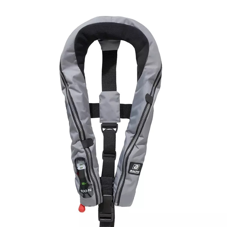 Baltic Compact 100 bil oppustelig redningsvest grå 30-110kg - Automatiske redningsveste til både - 128-2-1352 - 1