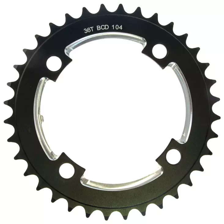 Ketjuratas, MTB 36h, BCD104, alu, musta - Kædetræk til cykler med gevind - 51452 - 2