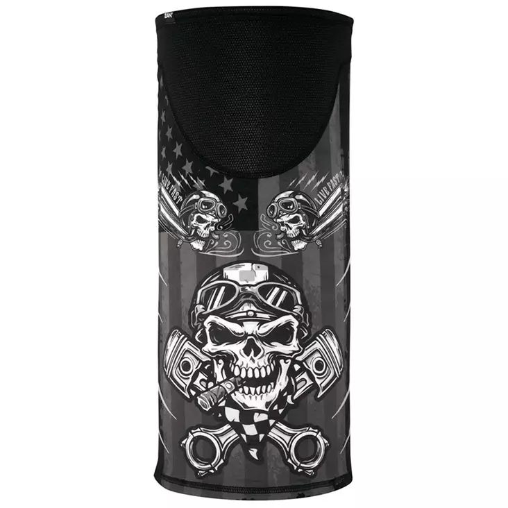 Motley Tube Sport Flex vindafvisende halsrør, Biker Skull - Neoprenmasker og tørklæder - TW712 - 1