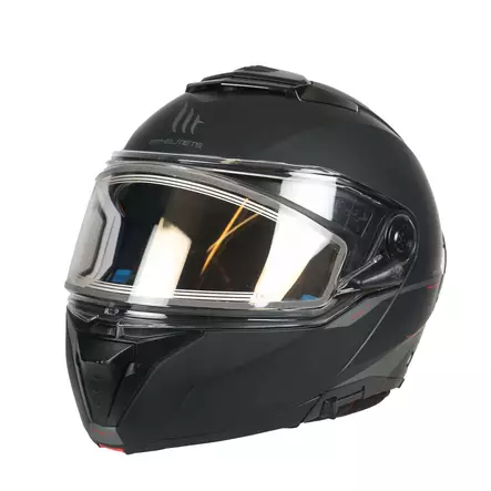 MT Atom 2 åbnbar snescooterhjelm med elvisir, mat sort - Snescooterhjelme - W1349000013 - 2