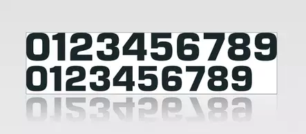 AIR nummermærke Nr 0-9 20cm gul 10-pack - Crossmotorcykel race numre - 46-30-23 - 1