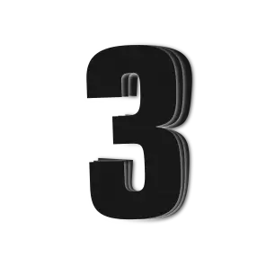 Blackbird Nummerplader Sort 3stk/sæt 16x7,5cm #3 - Crossmotorcykel race numre - 381-5048-20-3 - 1