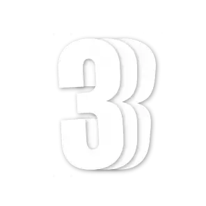 Blackbird Registreringsnumre Hvid 3 stk/sæt 13x7cm #3 - Crossmotorcykel race numre - 381-5047-10-3 - 1