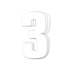 Blackbird numreplader hvid 3stk/sæt 16x7,5cm #3 - Crossmotorcykel race numre - 381-5048-10-3 - 1