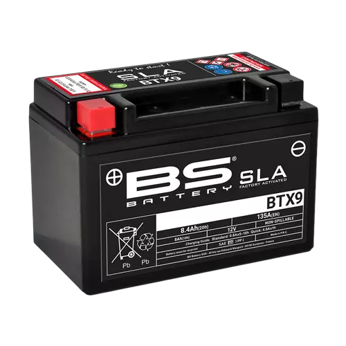 BS Batteri BTX9 (FA) SLA - Forseglet & Aktiveret - BS akut - 140-300674 - 1