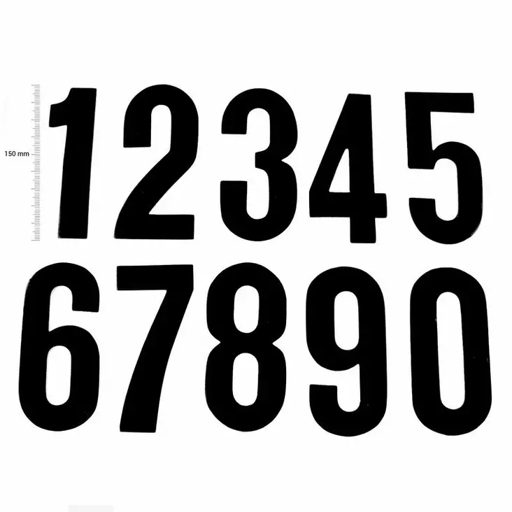 TMV Numre 150mm Sort '4' (20stk) - Crossmotorcykeltal - 391-020054 - 1