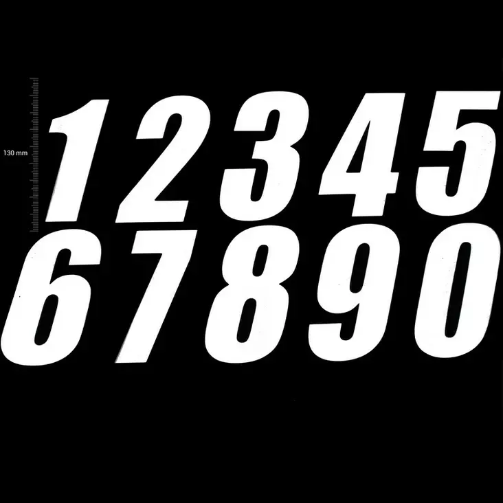 TMV Pro Numre 130mm Hvid '4' (3 stk) - Crossmotorcykeltal - 391-020514 - 1