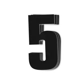 Blackbird racingnumre sort 3stk/sæt 16x7,5cm #5 - Crossmotorcykel race numre - 381-5048-20-5 - 1