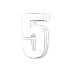 Blackbird nummerplader hvide 3 stk/sæt 13x7cm #5 - Crossmotorcykel race numre - 381-5047-10-5 - 1