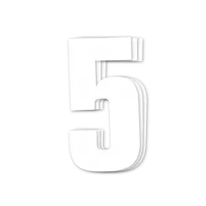 Blackbird startnumre hvid 3stk/sæt 16x7,5cm #5 - Crossmotorcykel race numre - 381-5048-10-5 - 1