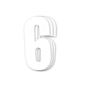 Blackbird startnumre hvid 3stk/sæt 13x7cm #6 - Crossmotorcykel race numre - 381-5047-10-6 - 1