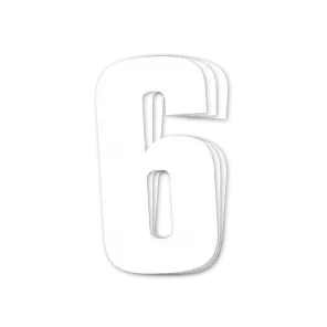 Blackbird Nummerplader Hvid 3stk/sæt 16x7,5cm #6 - Crossmotorcykel race numre - 381-5048-10-6 - 1