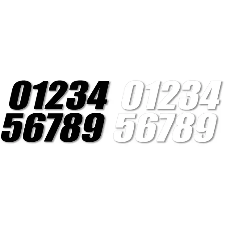 One KPlatnumre 6 Sort 6 SX STYLE 3 stk - Crossmotorcykel race numre - 383-0063-6 - 1