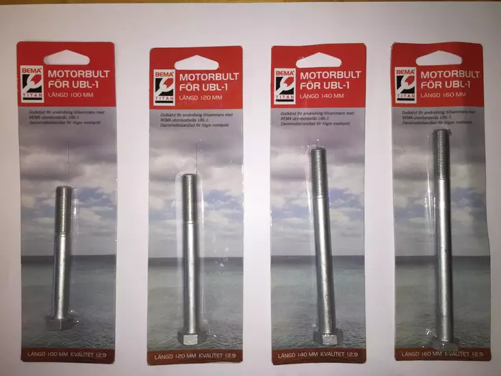 Bema UBL-1 M6S 12.9 M12x1,25x120 Dacromet Bolt - Bådkæder - 492-16257 - 1