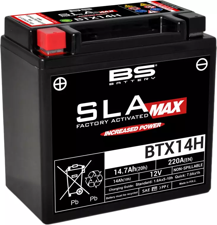 BS Battery BTX14H (FA) SLA MAX - Forskåret & Aktiveret - BS akut - 140-300887 - 1