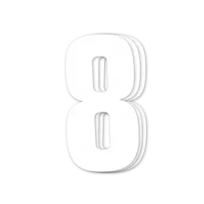 Blackbird nummerplader hvid 3 stk/sæt 16x7,5 cm #8 - Crossmotorcykel race numre - 381-5048-10-8 - 1