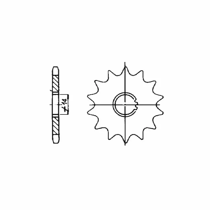 Forte Forhjul, 12 tænder (415), Puch / Tunturi - Forhjul til scooter - 27-70338 - 1