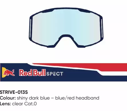Spect Red Bull Strive MX Briller Enkel linse Blå/Rød klar - Kørebriller linser - 674-220109 - 1