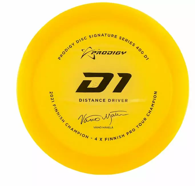 Frisbeegolfskive Prodigy D1 400 - Väinö Mäkelä Signatur - Længde drivere - 400-174-MAKELA-YEL - 1