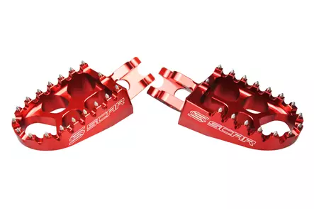 Scar Evolution Fodstænger - Honda/Kawasaki Rød farve - Crossmotorcykel fodstøtter - 430-S3515R - 1