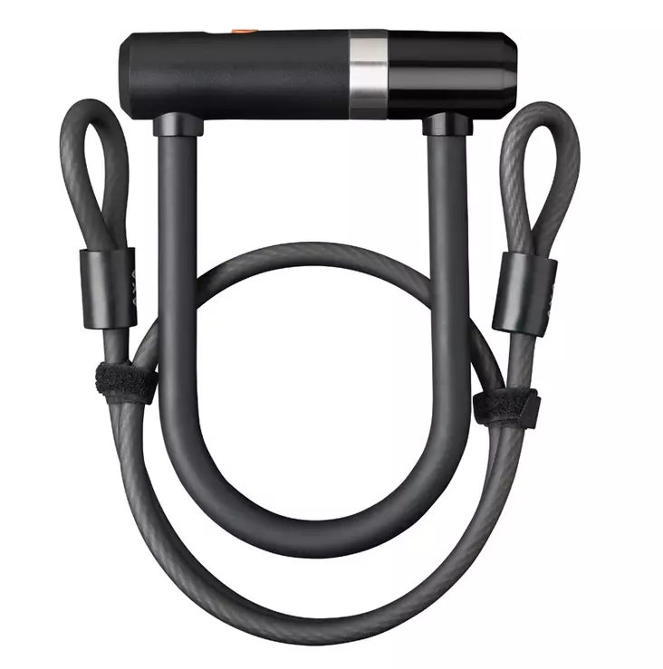 U-lås axa newton mini + kabelstrammere 100/8, sort - Cykellåse og dele - 59502795SS - 1